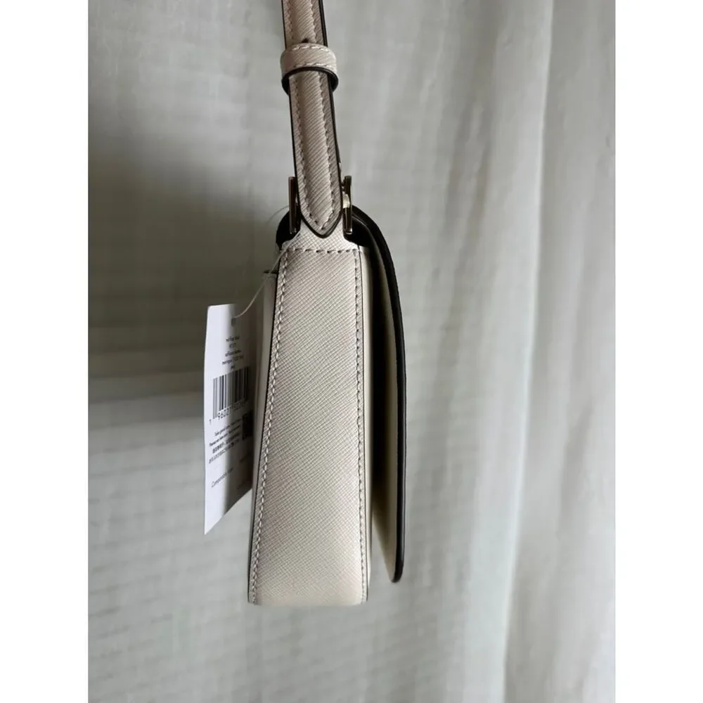 kate spade Staci Meringue Ivory Gold Tone Saffiano Leather Small Hobo Bag